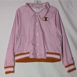 CHAMPION Cropped Track Jacket Pink Medium athletica Indie Twee Retro Streetwear